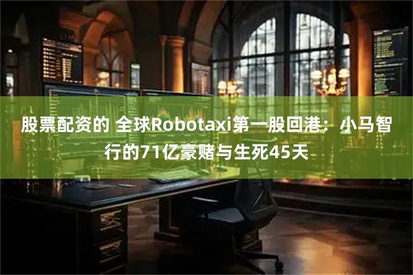 股票配资的 全球Robotaxi第一股回港：小马智行的71亿豪赌与生死45天