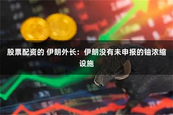 股票配资的 伊朗外长：伊朗没有未申报的铀浓缩设施